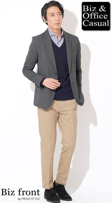 秋の60代メンズジャケットコーディネート例