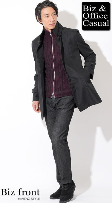 スタンドカラーコート