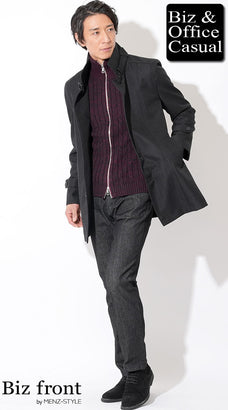 50代のオンオフ兼用コートコーディネート