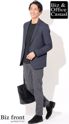 40代ネイビージャケットコーディネート