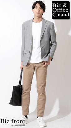 洗えるジャケットのカジュアルコーデ例