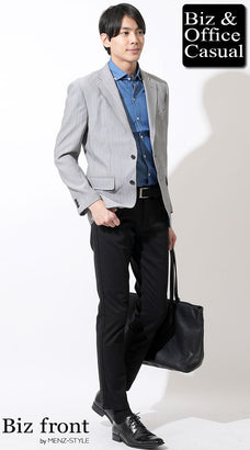 30代グレージャケットコーディネート