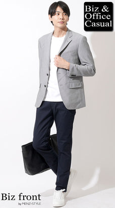 30代グレージャケットコーディネート