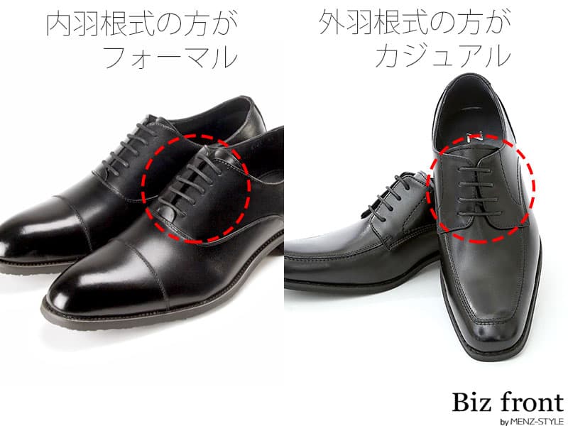 革靴の形によるフォーマル―カジュアル度は？