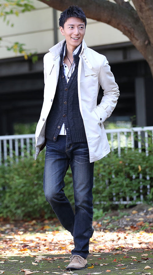 メンズにおすすめの黒ニットコーデ