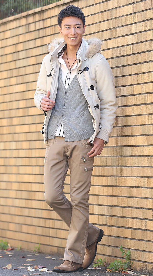 ダッフルコート　カーディガン　シャツ　チノパンツ　snp_aq0450