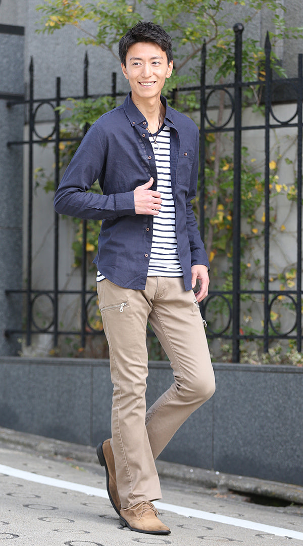 シャツ ボーダーカットソー　チノパン snp_bl0995