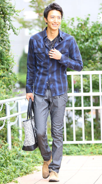 50代メンズトートバッグコーディネート