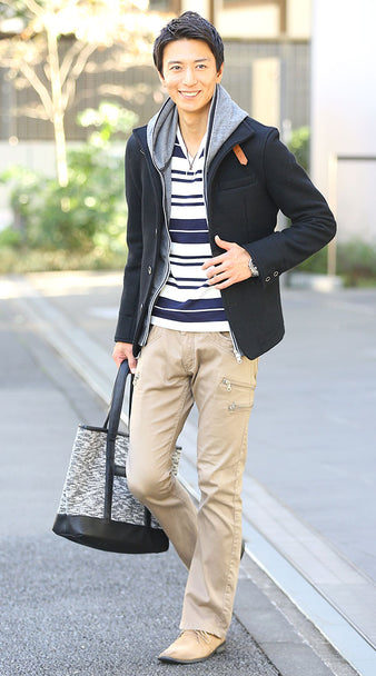 50代メンズトートバッグコーディネート