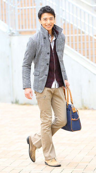 大人の男性にふさわしいオジサン感０（ゼロ）のショートコートコーデ例