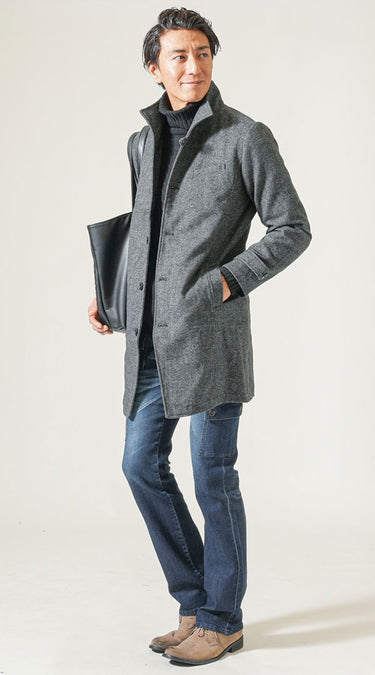 メンズにおすすめのカーゴパンツメンズ冬コーデの例