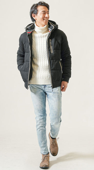 30代メンズにおすすめなパンツ冬コーデ例