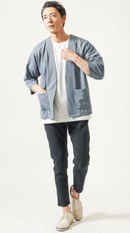メンズにおすすめのサマーカーディガンコーデの例