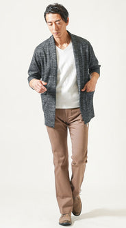 メンズにおすすめのサマーカーディガンコーデの例