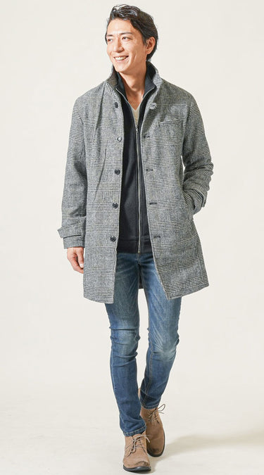 冬の温かみのあるスキニージーンズコーディネート