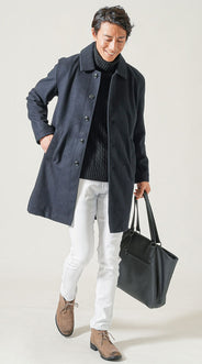 冬コートの中に着るタートルネックとのコーデ