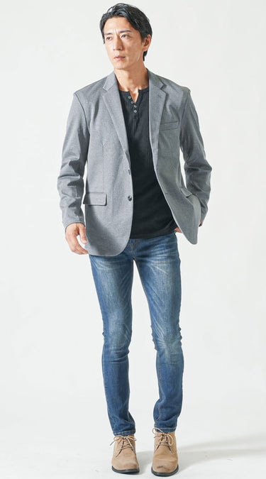 大人の男性にふさわしい自然とカッコよく見えるロンTコーデ例