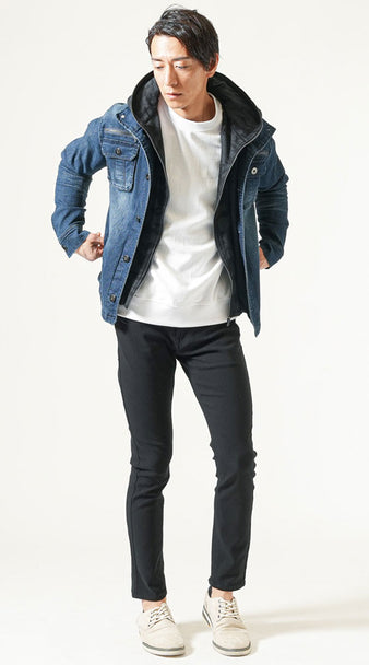 40代メンズにおすすめの黒スキニーパンツ×ジャケットのコーデ例