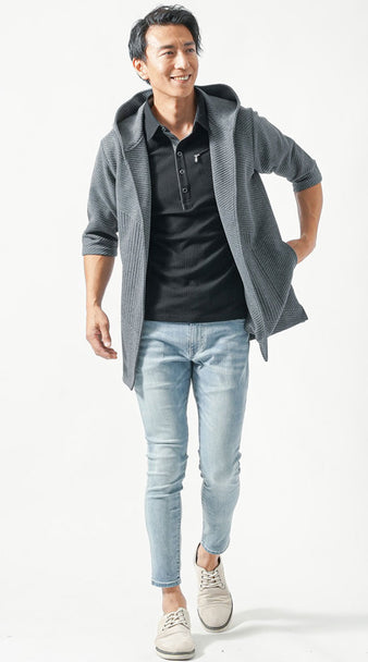 半袖パーカーコーディネート