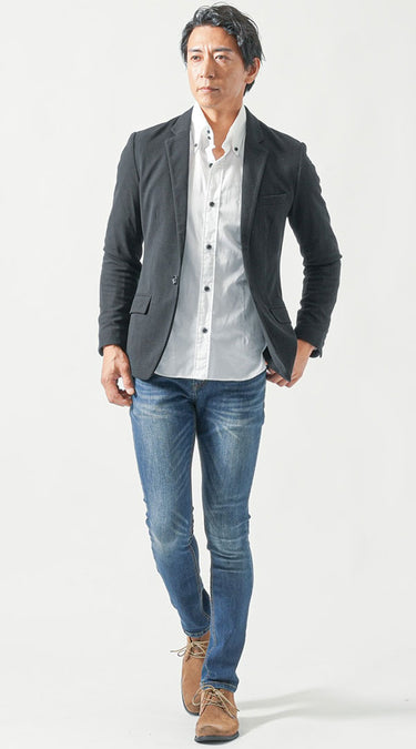 デニムスキニーパンツ×ブーツコーデ