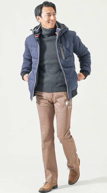 おすすめのタートルネックニットの着用コーデ