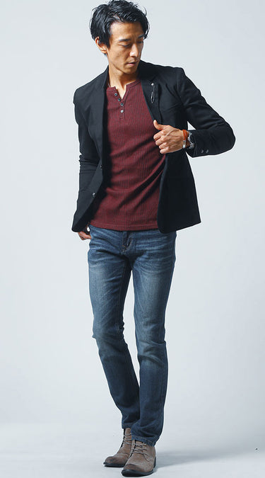 おしゃれに見えるメンズジーパンコーデ例