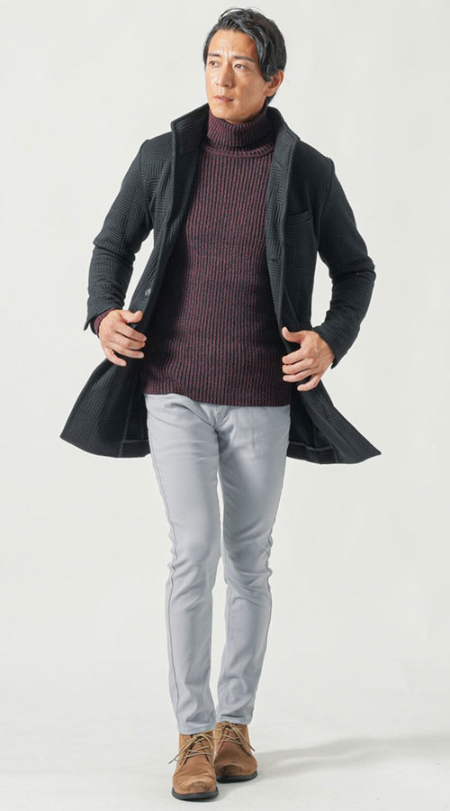 おしゃれなカジュアルコートのコーデ