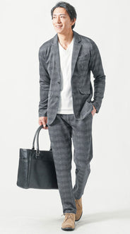 ヘリンボーンジャケットを使ったメンズコーデ