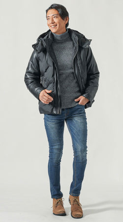 脚が長く見えるデニムコーデの実例