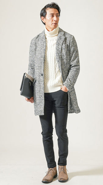 メンズにおすすめの高級レストランデート向け冬のきれいめコーディネート