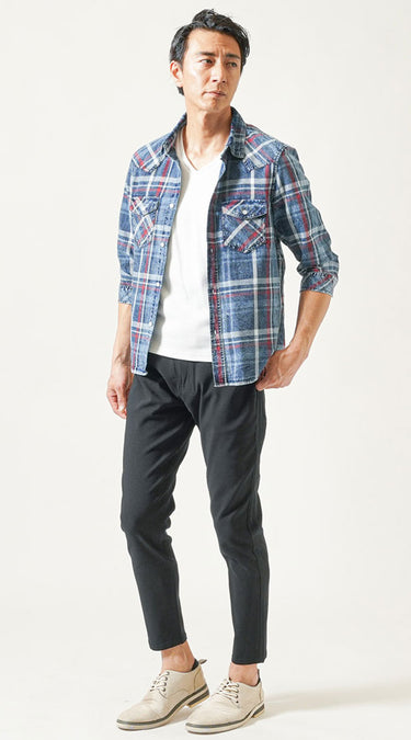 40代メンズにおすすめのチェックシャツの着こなし例