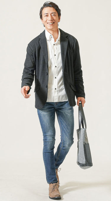 春におすすめのメンズシャツ×ズボンコーデ