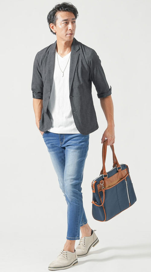 半袖サマージャケットのコーデ