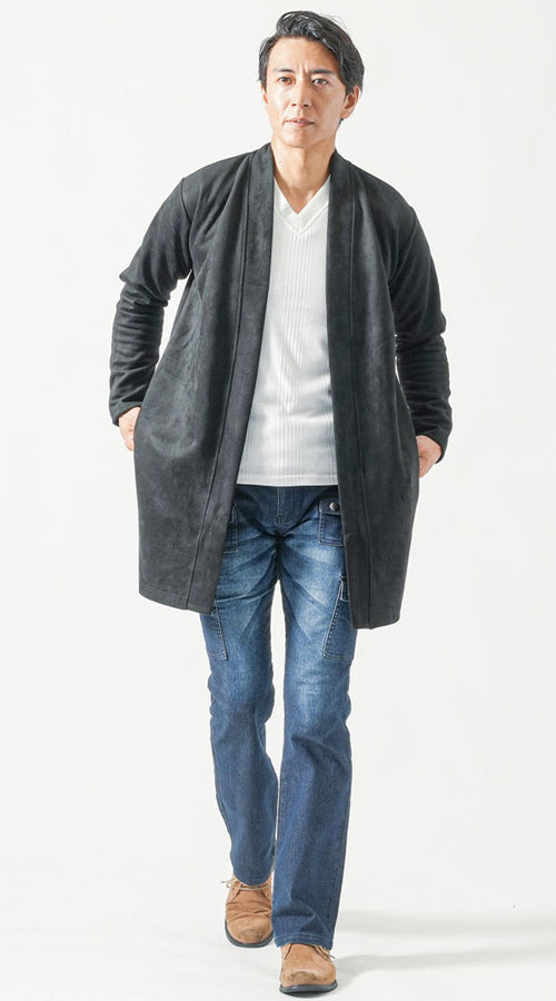 メンズにおすすめの春のロングカーディガンコーデ