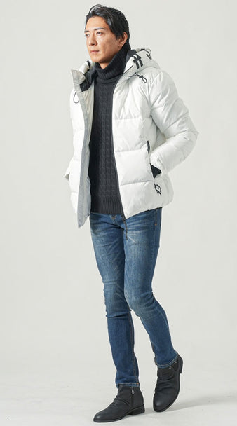 メンズにおすすめのジーンズ×ブーツのコーデ