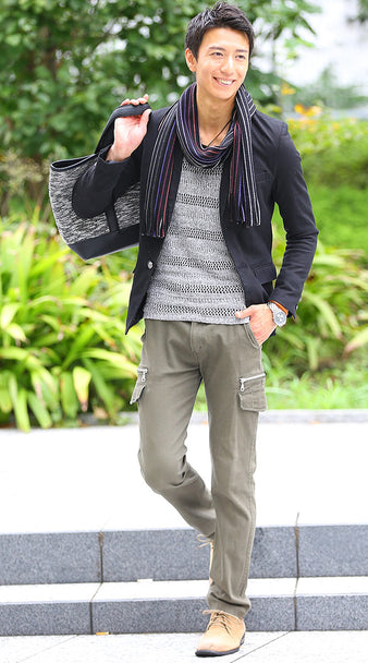 テーラードジャケットの冬コーディネート