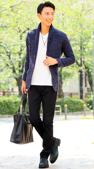 メンズのブーツを使ったきれいめコーディネート