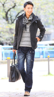 メンズ　マフラーコーデ