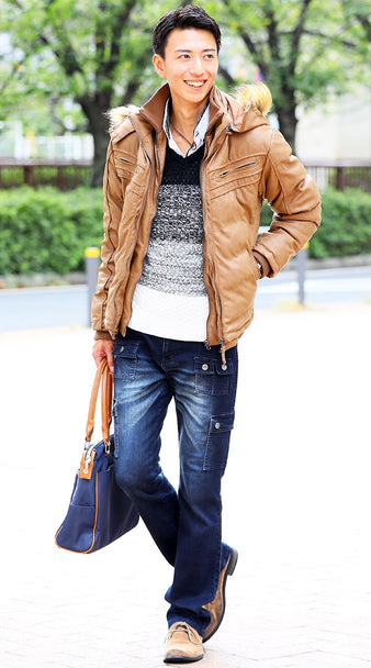 ベージュアウターのコーディネート例