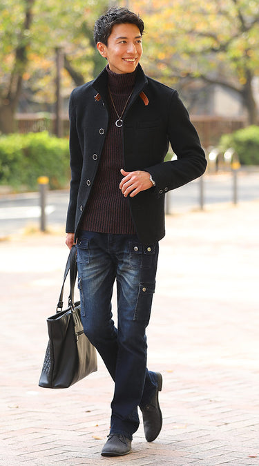 自然とカッコ良く見える快適で温かいタートルネックコーデ例