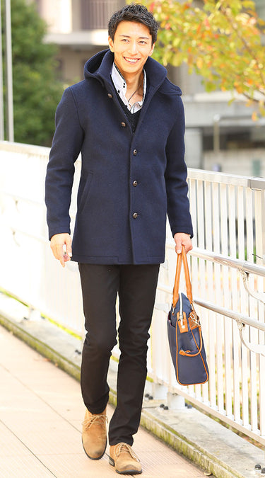 大人の男性にふさわしいオジサン感０（ゼロ）のショートコートコーデ例