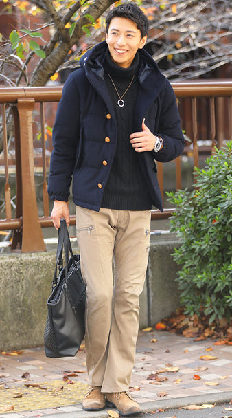 50代メンズ冬のチノパンコーディネート