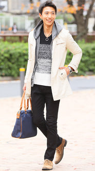 秋冬のパーカーコーディネート