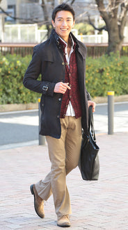 スタンドカラーカーディガンの人気コーデ