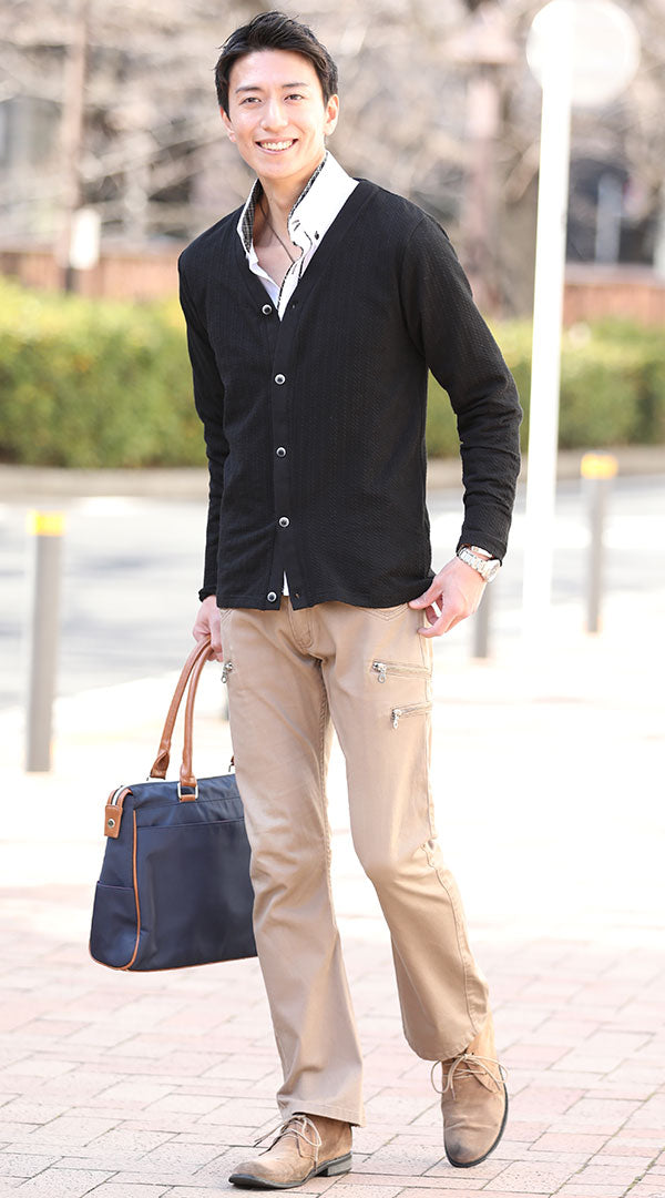 カーディガン　チノパンツ　snp_qh0158