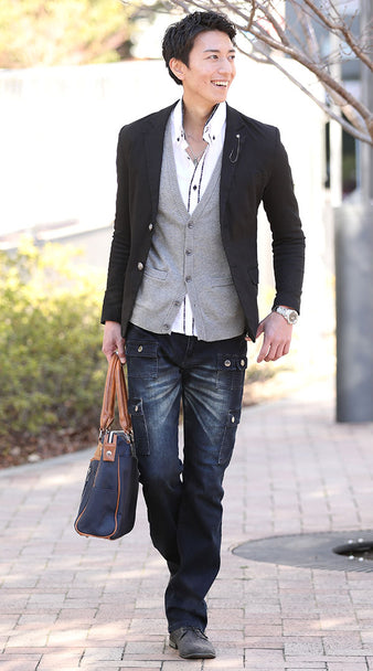 50代メンズトートバッグコーディネート