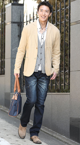 50代メンズトートバッグコーディネート