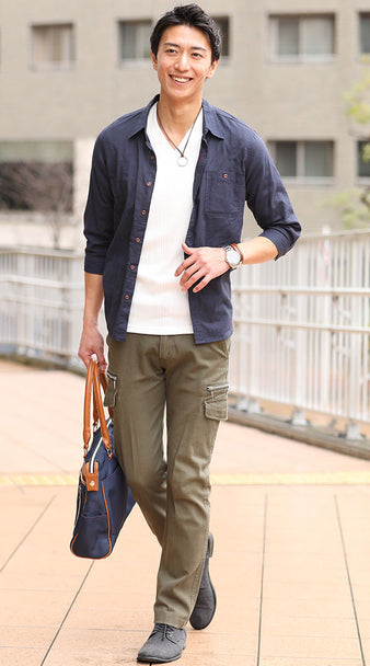 50代メンズトートバッグコーディネート