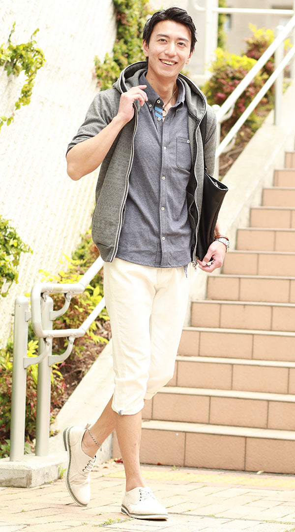 ポロシャツ パーカー メンズ 春夏 コーデ