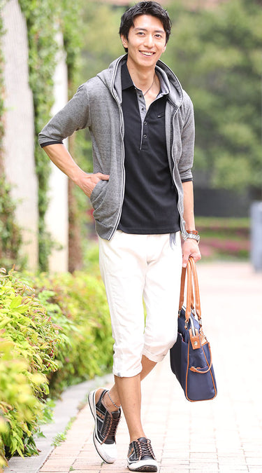 メンズのおすすめのポロシャツを着たコーデ例